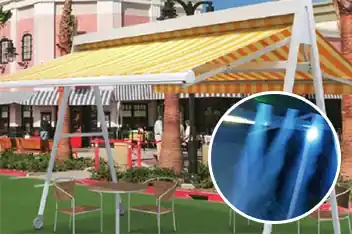 夏の遮熱対策　オーニング×ミスト