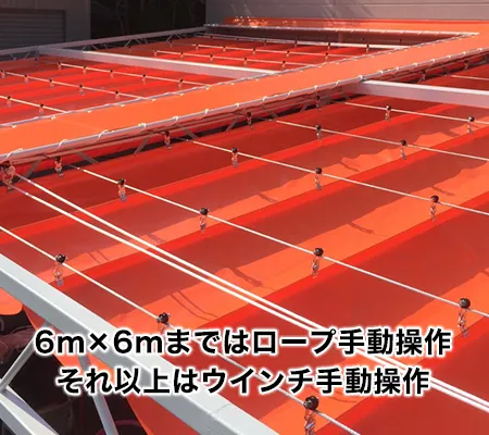 ワイヤー式の開閉テント屋根についてイメージ